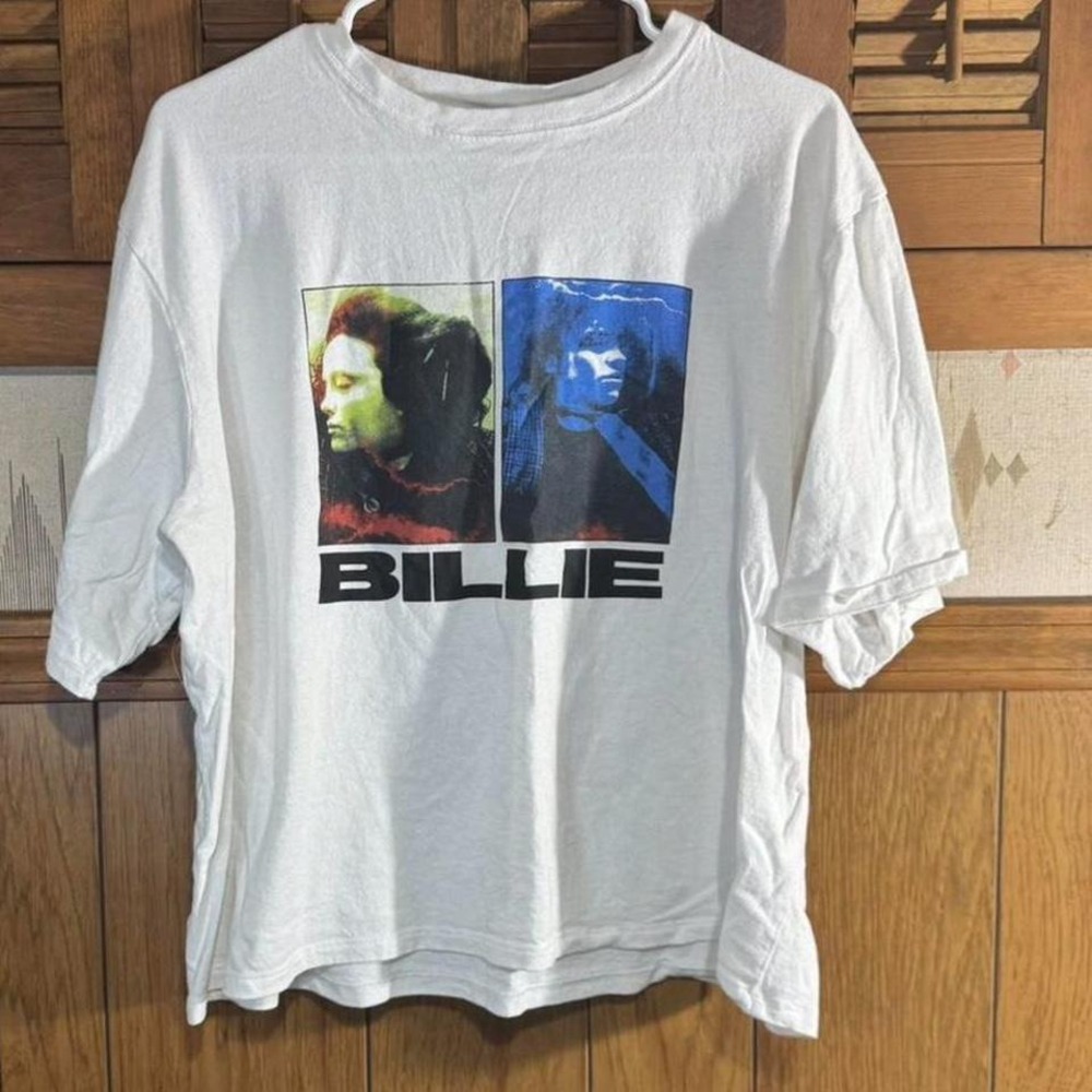 White Billie Eilish cotton slightly cropped‎ t-shirt Size XL